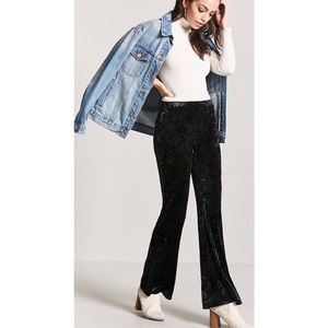 F21 Velvet flare pants